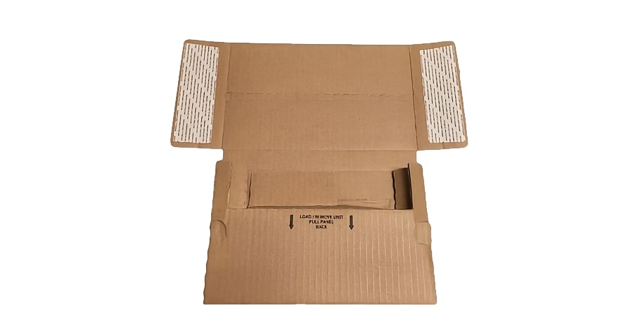 A tablet packed and suspended in a The UPS Store box.
