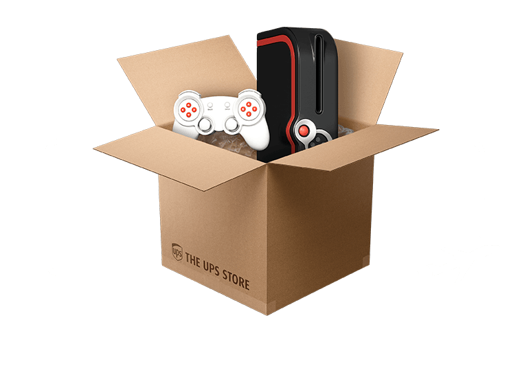 open box with video game system and controller